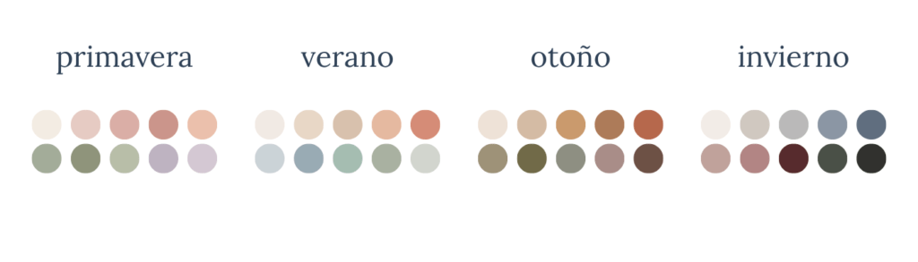 Paletas de colores por estaciones para una sesión de embarazo