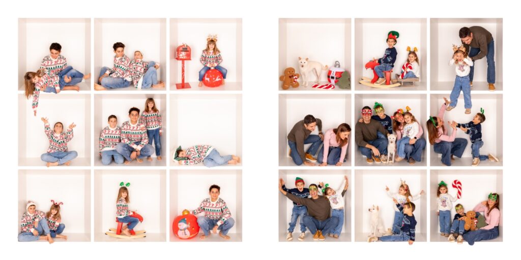 Ideas de vestuario para una sesión Navidad In the Box en familia